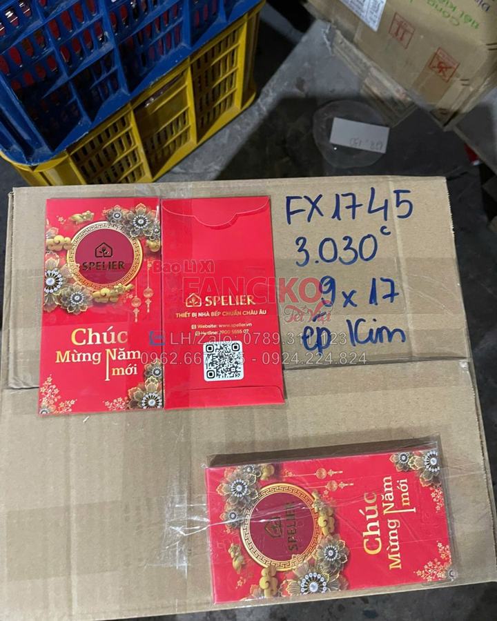 Lô bao lì xì ép kim 3.030 cái trước khi giao