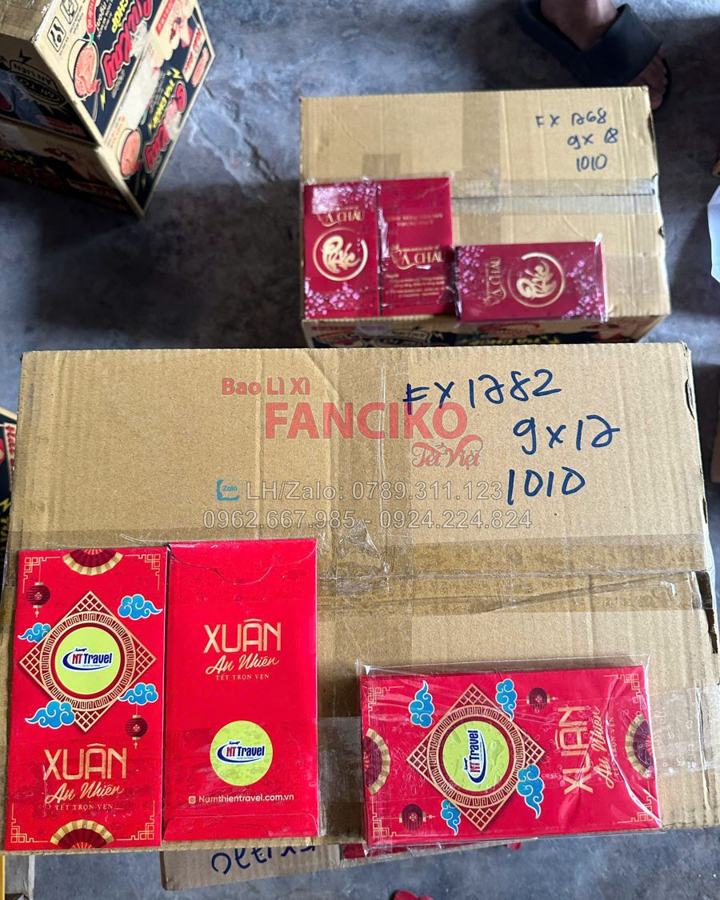 Lô bao lì xì công ty du lịch trước khi giao