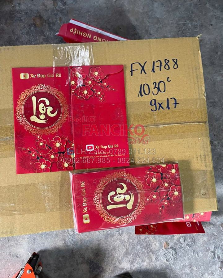 Lô bao lì xì 9x17 trước khi giao