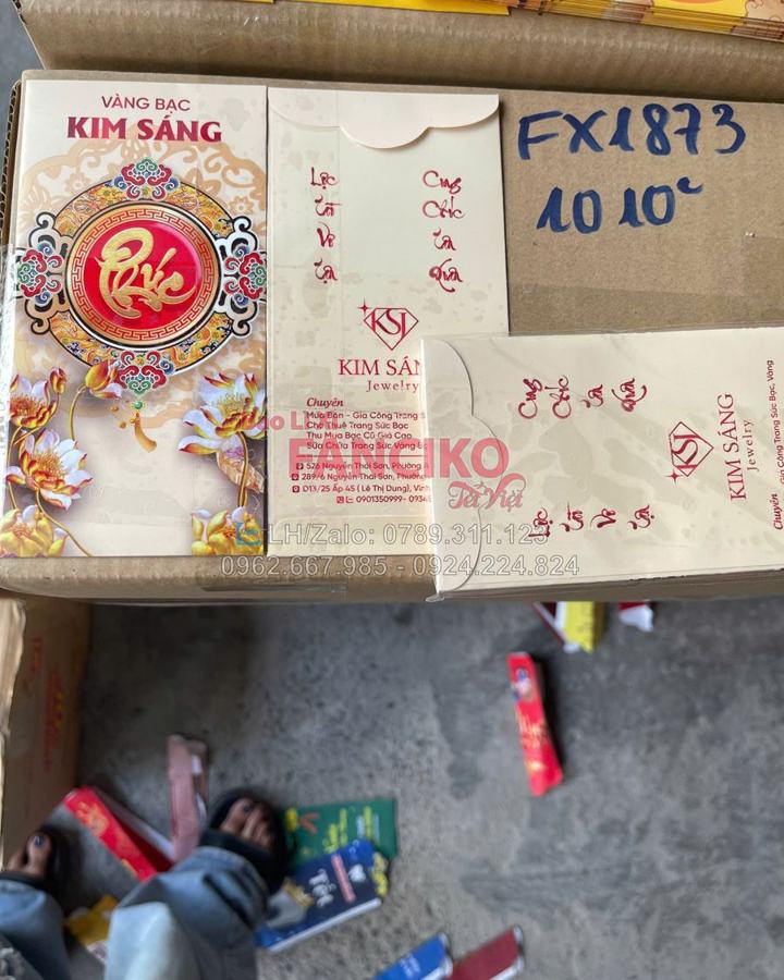 Lô bao lì xì tiệm vàng Kim Sáng trước khi giao
