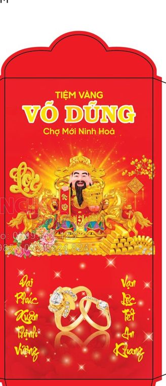 Bao lì xì tiệm vàng Võ Dũng