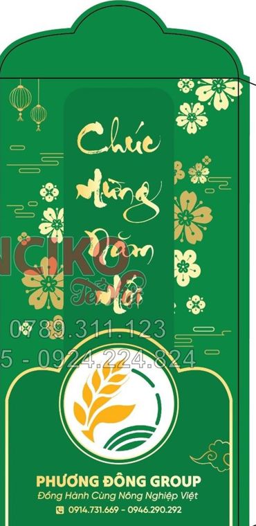 Bao lì xì in logo Phương Đông Group